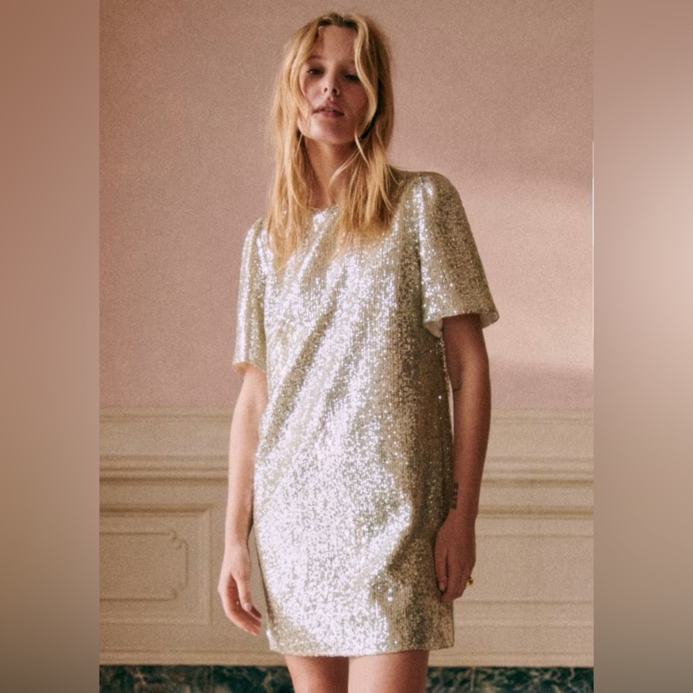 Sezane | NWT! Gabin Silver Dress Size: 2